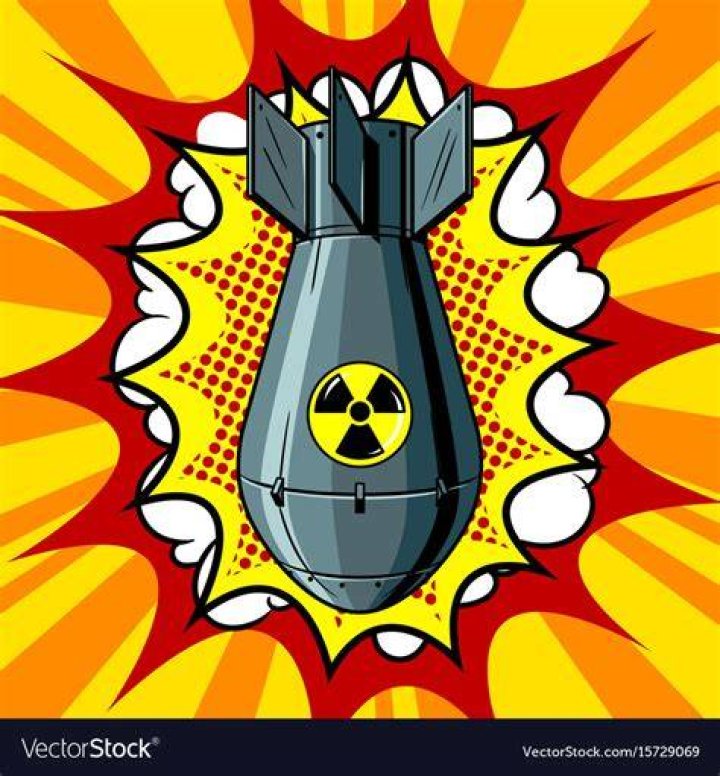 Bomb in pop art style and comic speech bubble with text BOOM Cartoon