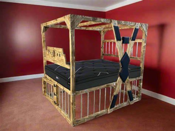 Bondage bed frame Naughty but nice ; Pinterest Bed frames, Nice and Leather