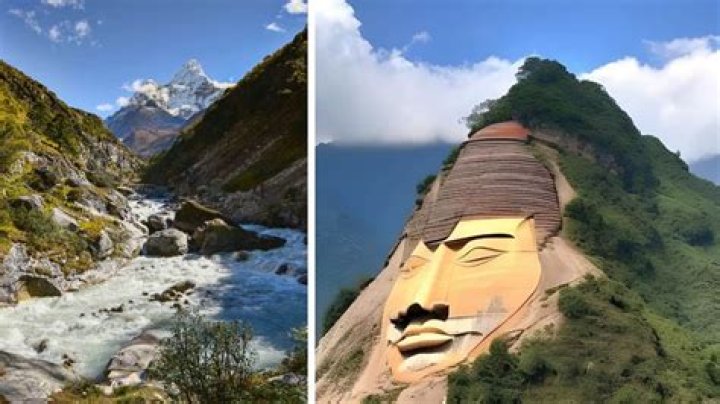 Giant Face Appears In Nepal After Landslide