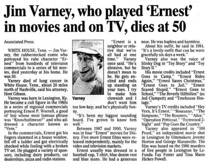 Jim Varney's Cause of Death Revealed