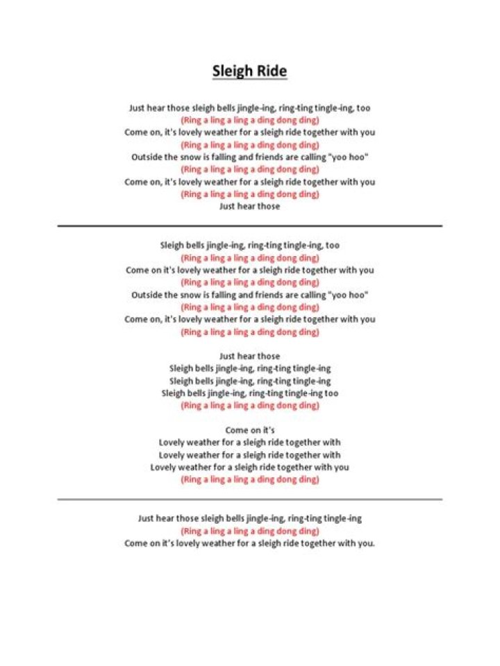 John valby sleigh ride lyrics