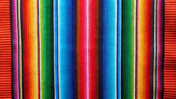 Mexican Fabric Orange Striped and Colorful 31 width by