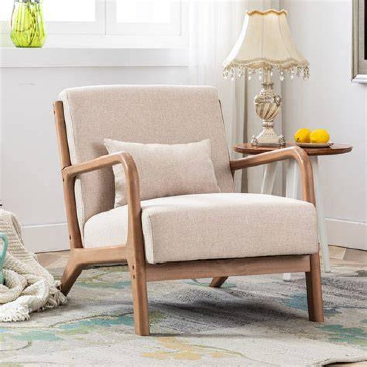 Mid Century Fabric Arm Chair, Tufted Accent Arm Chair Living Room