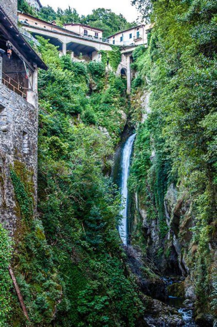 Orrido di Nesso seen from the Civera Bridge Nesso, Lake Como, Italy