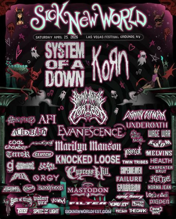 System Of A Down, Korn, Deftones, And Incubus To Christen Inaugural Sick New World Festival