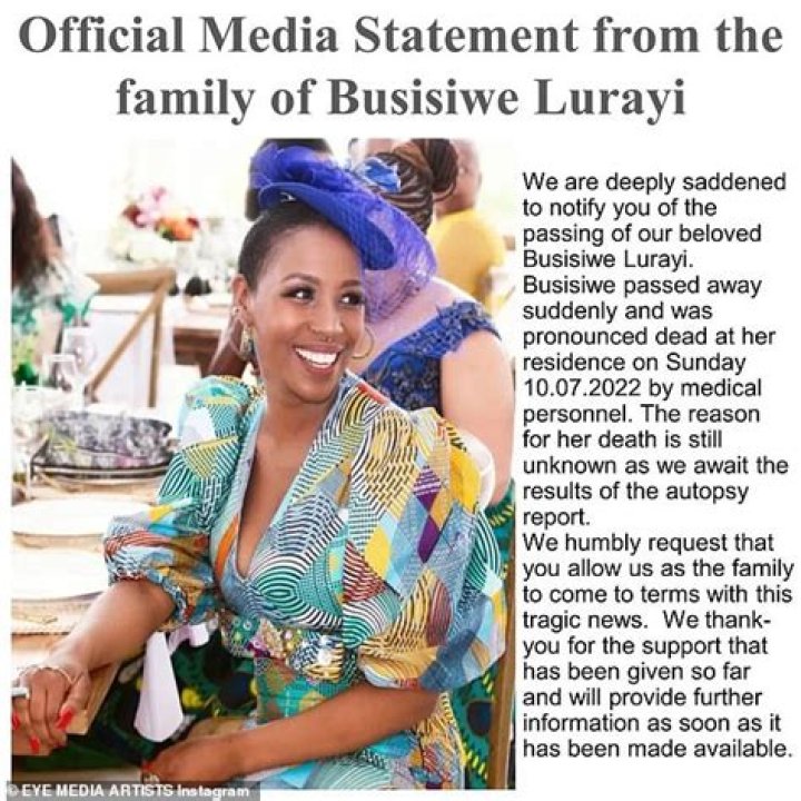 Unraveling The Cause Behind Busisiwe Lurayi's Tragic Demise