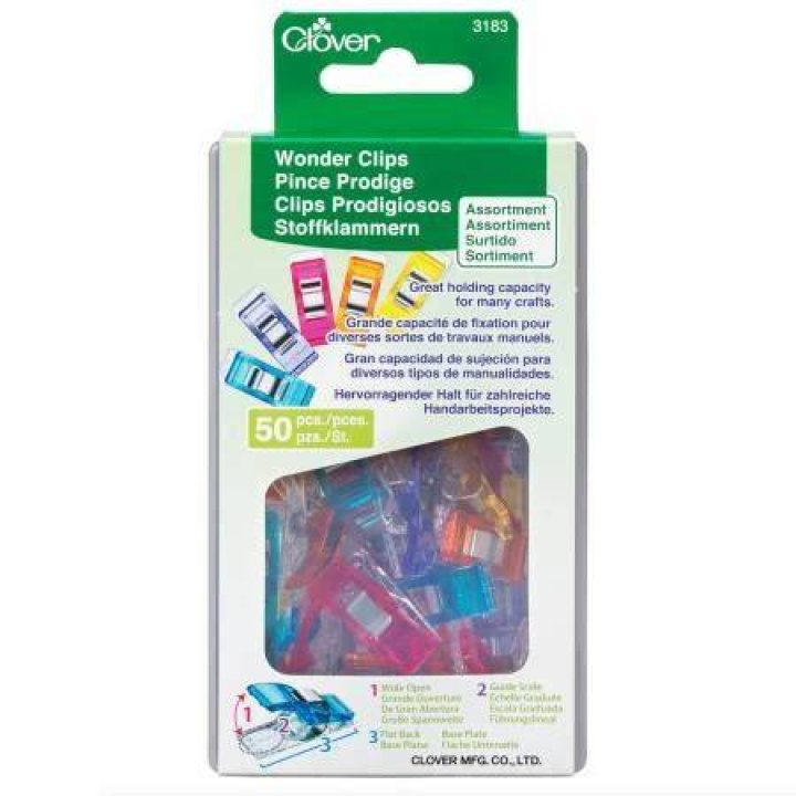 Wonder Clips Assorted Colors 50ct Quilted Joy